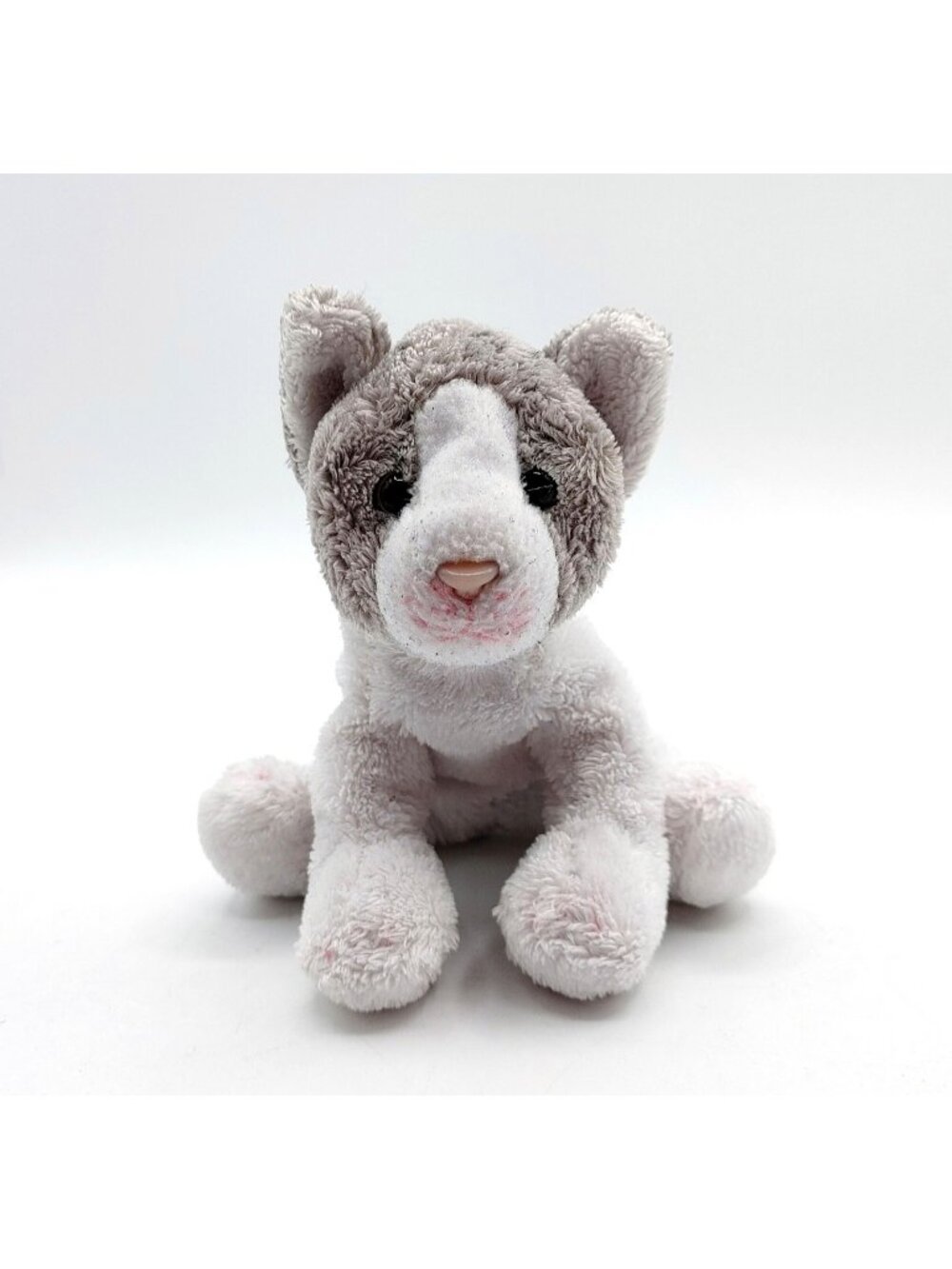 RUSS Tri Color Gray Cat Plush White Kitten Stuffed Toy Yomiko 6"